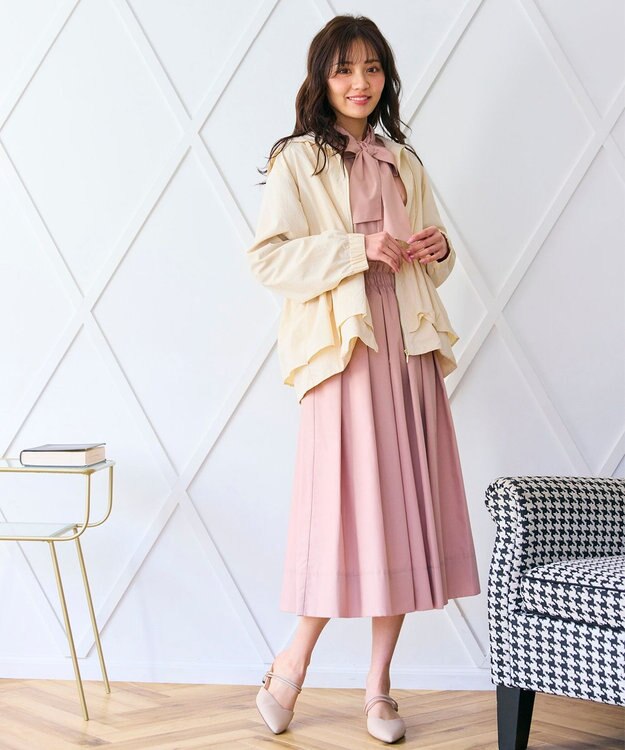 Feroux 【キレイ見えセットアップ対応】オールタック スカート ピンク系