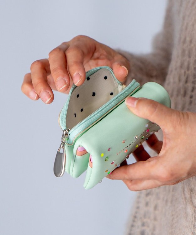 tsumori chisato CARRY キラキラ石 2つ折り財布 ミニ財布 グリーン