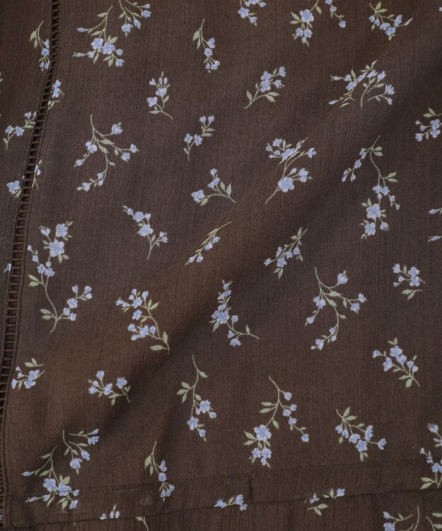 earth music&ecology フラワー楊柳ティアードミニワンピース Brown