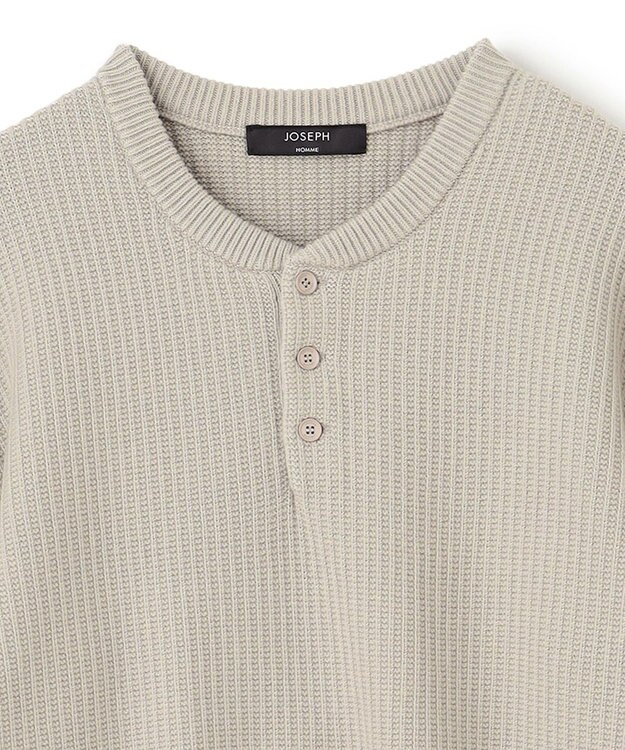 JOSEPH HOMME エアリーシープコットン / ヘンリーネックニット アイボリー系