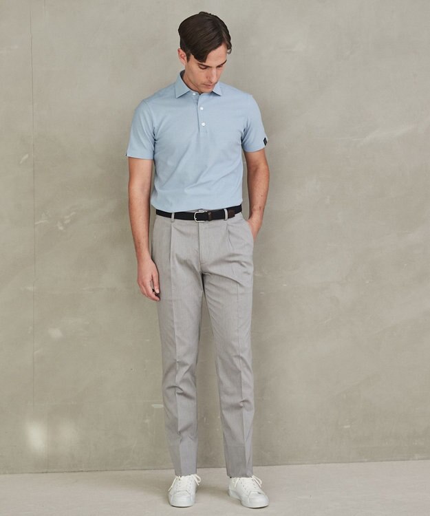 GOTAIRIKU 仕事で着られる綿パン【吸水速乾/ストレッチ/折り目加工】クールマックスコットンパンツ_1タック(25年モデル) ライトグレー系