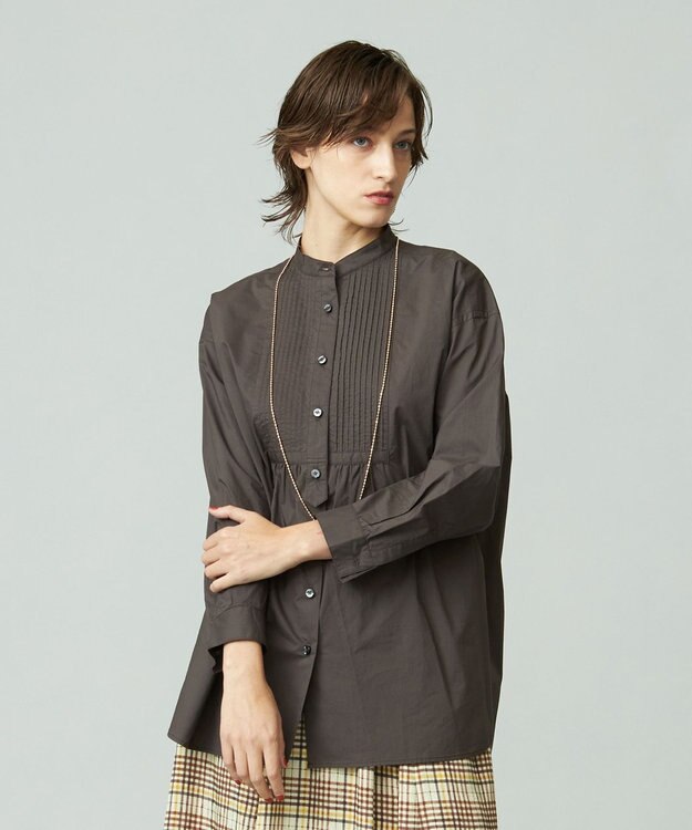 J.PRESS YORK STREET 【WOMEN】コットンバンドカラー ブラウス