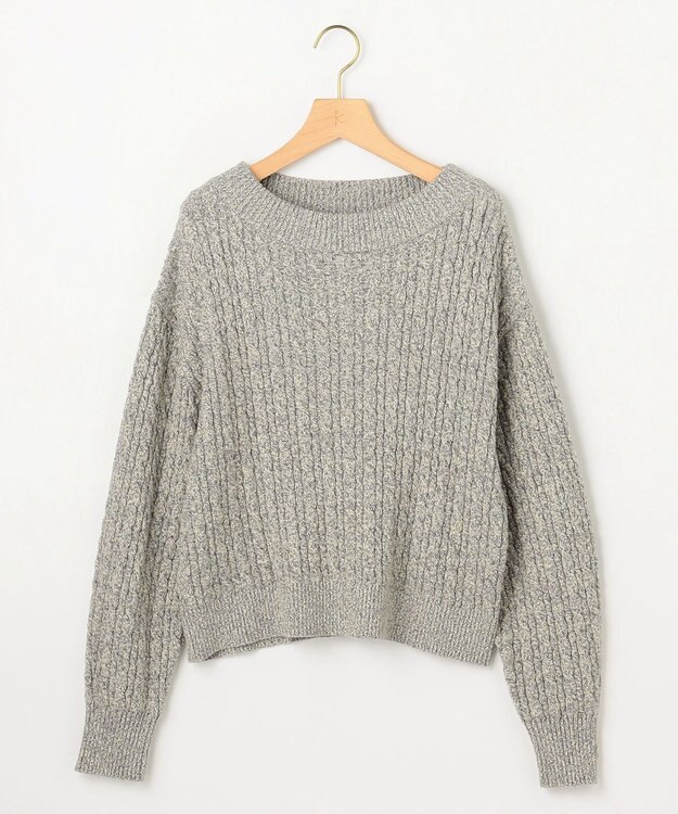 組曲 【加藤ローサさん着用】コットンカシミヤMIX ケーブル ニット ライトグレー系1