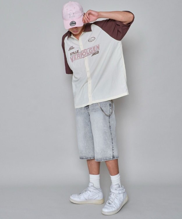 WEGO 【ユニセックス着用ITEM】ラグラングラフィックシャツ（SS） ブラウンその他