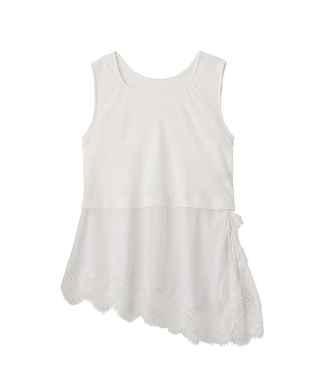 YECCA VECCA 2wayアシメデザインノースリーブブラウス Off White