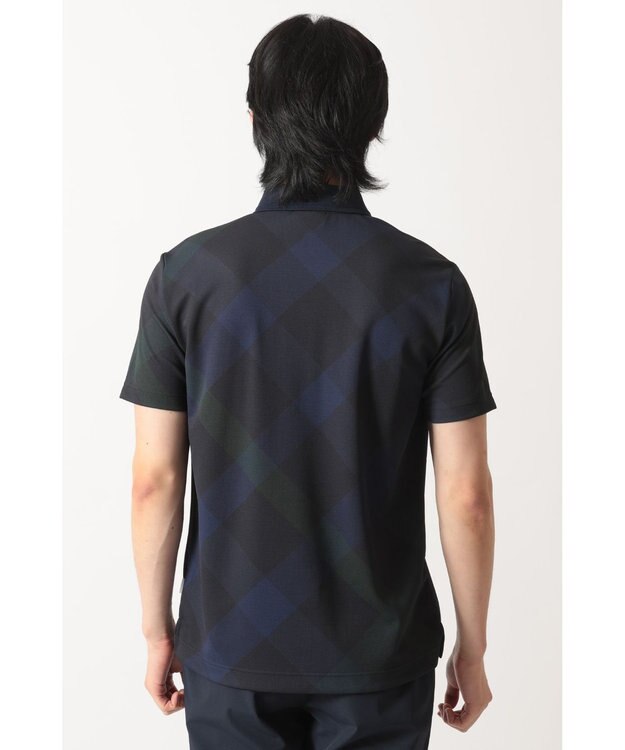 DAKS メガチェック カノコポロシャツ ブラック