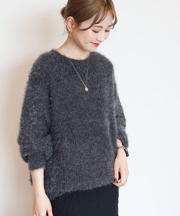 AMERICAN HOLIC フェザーゆるニットプルオーバー Charcoal Gray