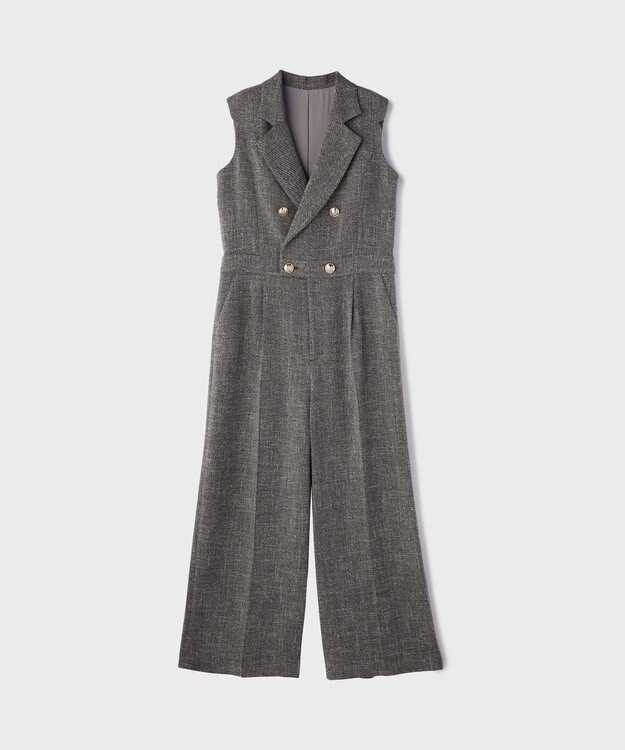 GRACE CONTINENTAL ツイードテーラーサロペット グレー