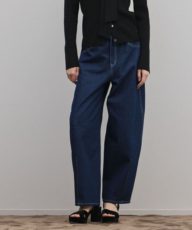 GRACE CONTINENTAL サイド切替バレルパンツ インディゴ