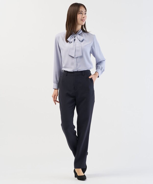 J.PRESS LADIES S ヌーディスバックサテン ブラウス サックス系