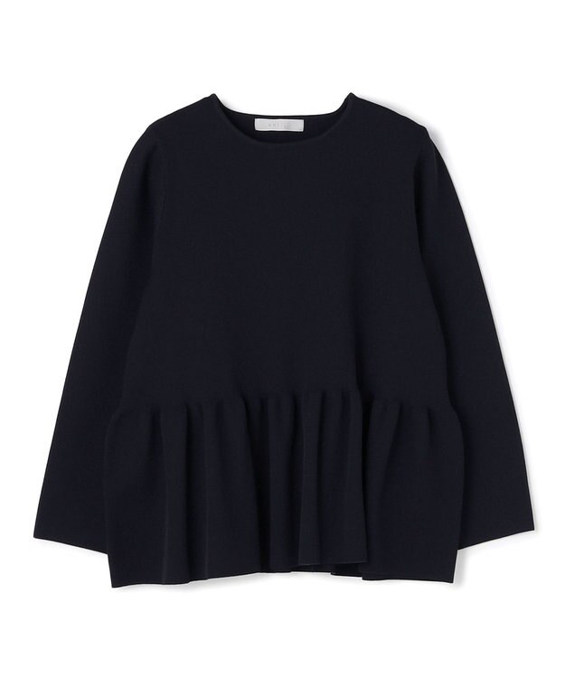 UNFILO BEAUTY FORM KNIT ペプラムセットアップ ネイビー