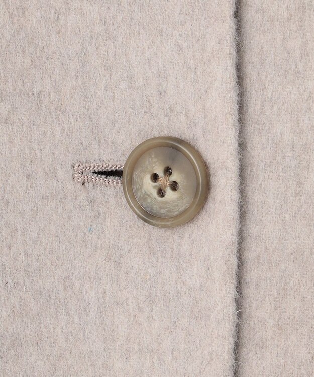 J.PRESS LADIES 【リバーシブル】ウールナイロン リバー ノーカラー ショートコート ベージュ系