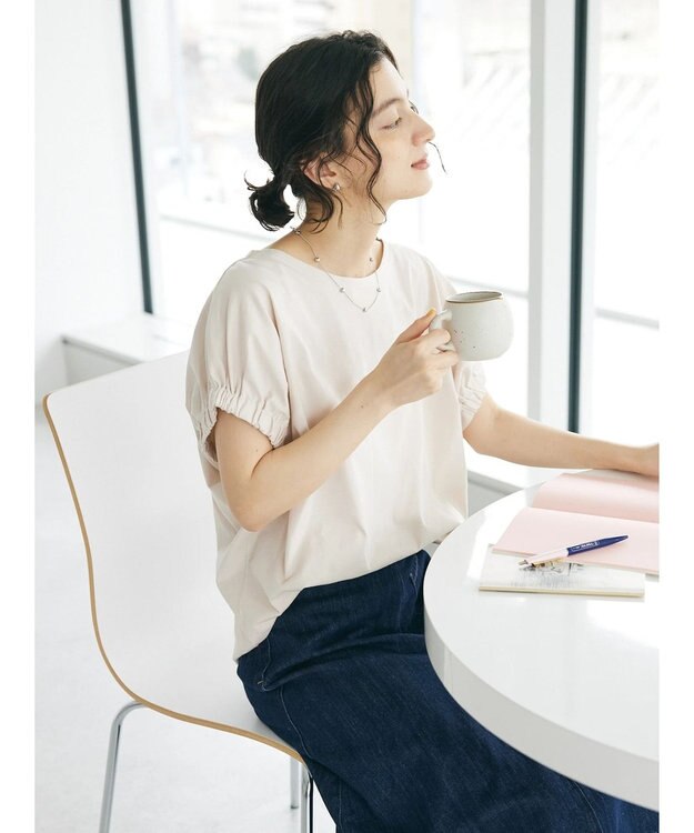 CRAFT STANDARD BOUTIQUE 【ＵＶカット】ギャザースリーブプルオーバー Ivory