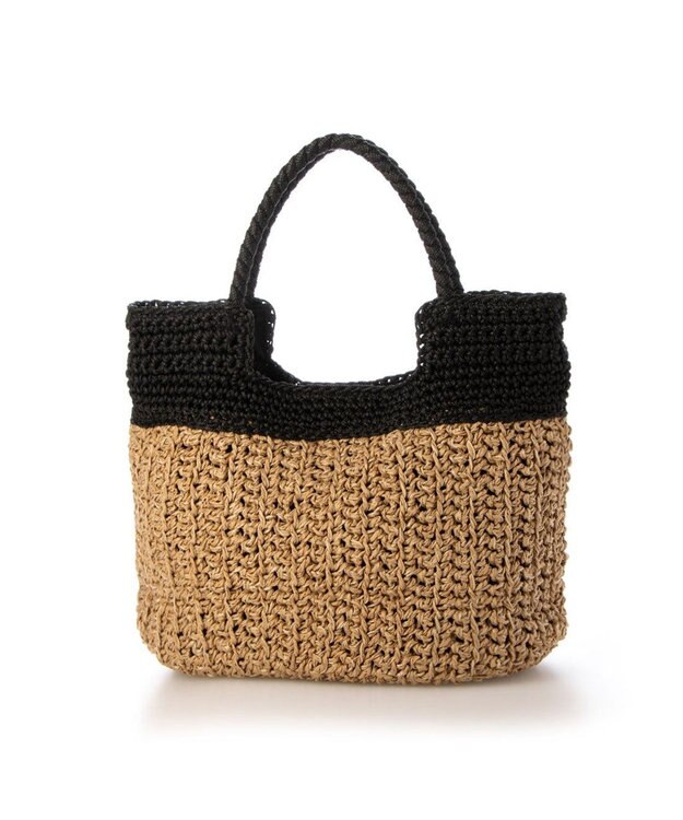 UNBILLION カシュカシュ cachecache / 切り替え編みクロッシェ2wayミニトート ブラック