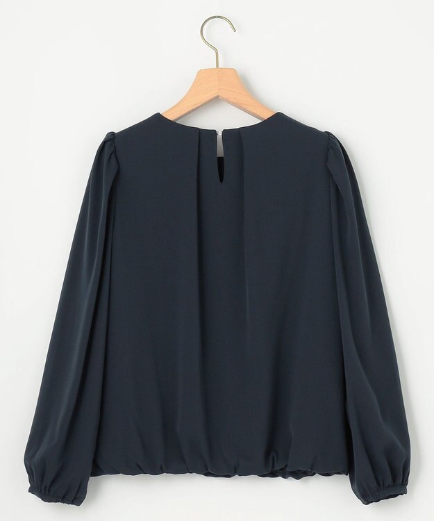 組曲 L 【WEB限定】ジョーゼットシフォン パフスリーブブラウス ネイビー系
