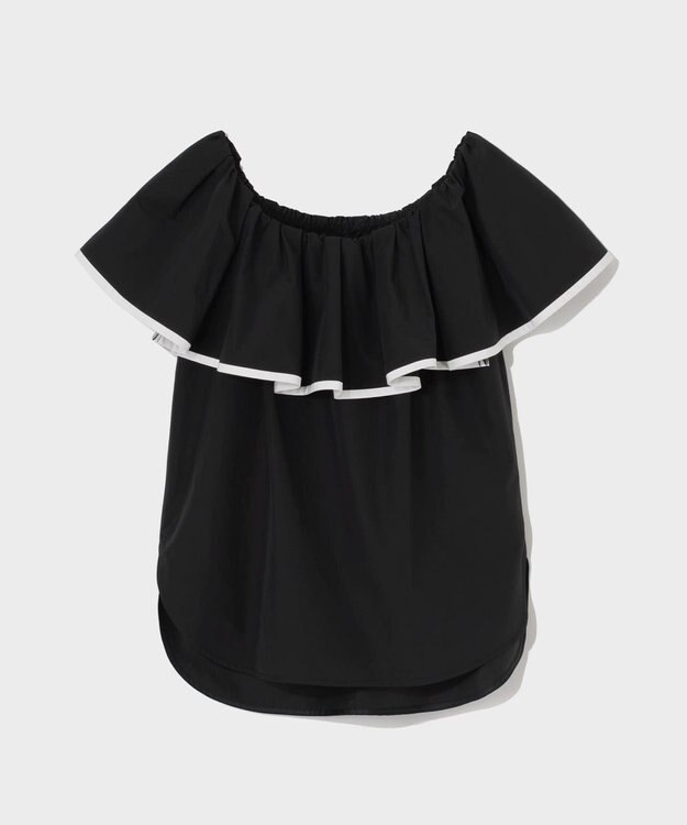 GRACE CONTINENTAL ラッフルトリミングブラウス ブラック