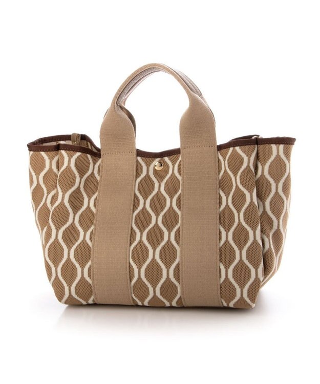 UNBILLION カシュカシュ cachecache / 柄アソートジャガード2wayトートバッグ ベージュ