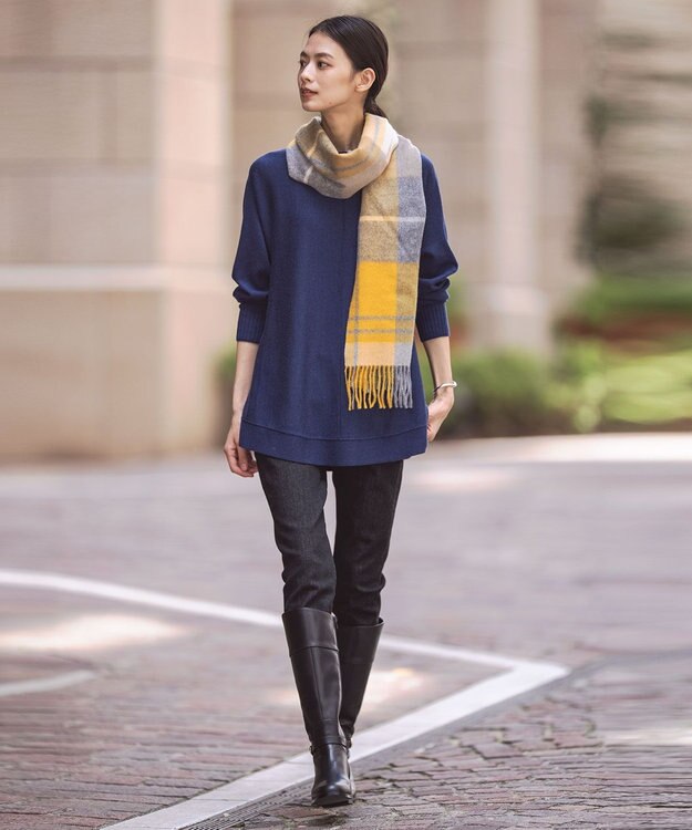 J.PRESS LADIES カシミヤチェック マフラー イエロー系3