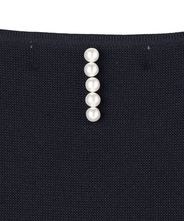 UNFILO BEAUTY FORM KNIT ペプラムセットアップ ネイビー