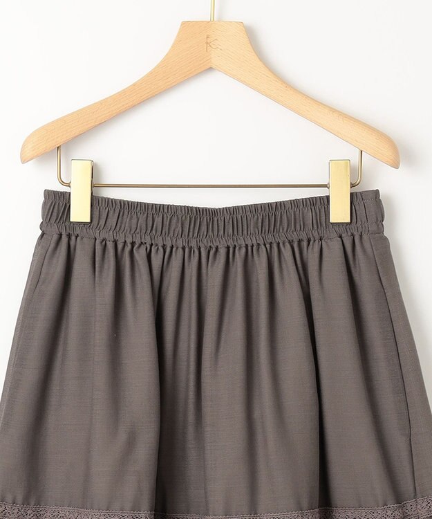 組曲 【洗える】レーシーボイル スカート ライトグレー系