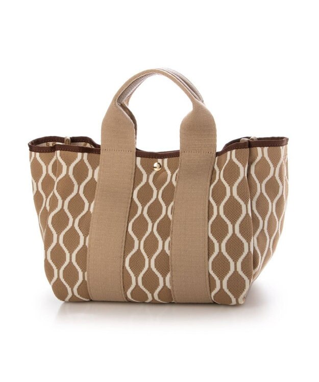 UNBILLION カシュカシュ cachecache / 柄アソートジャガード2wayトートバッグ ベージュ