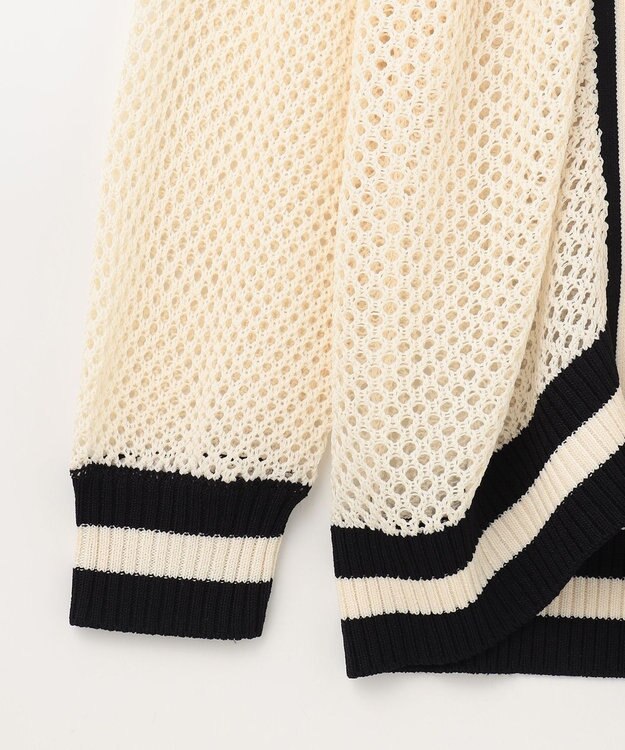 GRACE CONTINENTAL メッシュラインニットフーディ キナリ