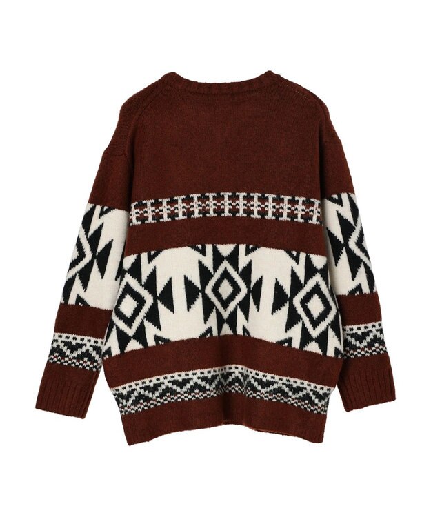 CRAFT STANDARD BOUTIQUE オルテガ柄ニットＺＩＰブルゾン Brown