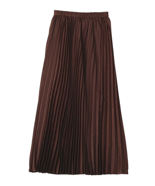 YECCA VECCA サテンプリーツスカート Brown