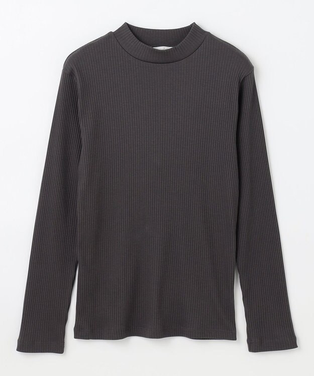 ANY テレコハイネックロングスリーブＴシャツ チャコール