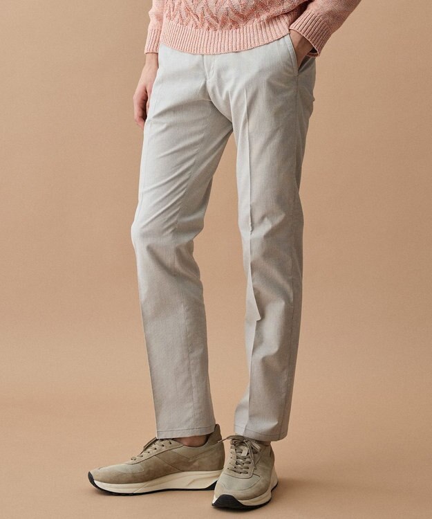 JOSEPH ABBOUD 【キングサイズ・ウエストも伸びる!オーガニックコットン使用】ムリネサマー パンツ アイボリー系