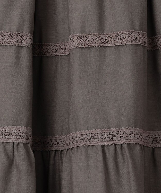 組曲 【洗える】レーシーボイル スカート ライトグレー系