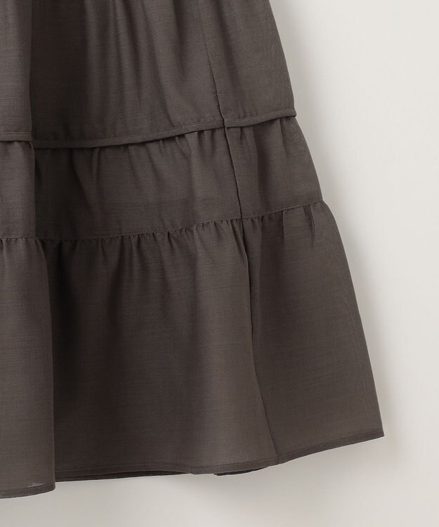 組曲 【洗える】レーシーボイル スカート ライトグレー系