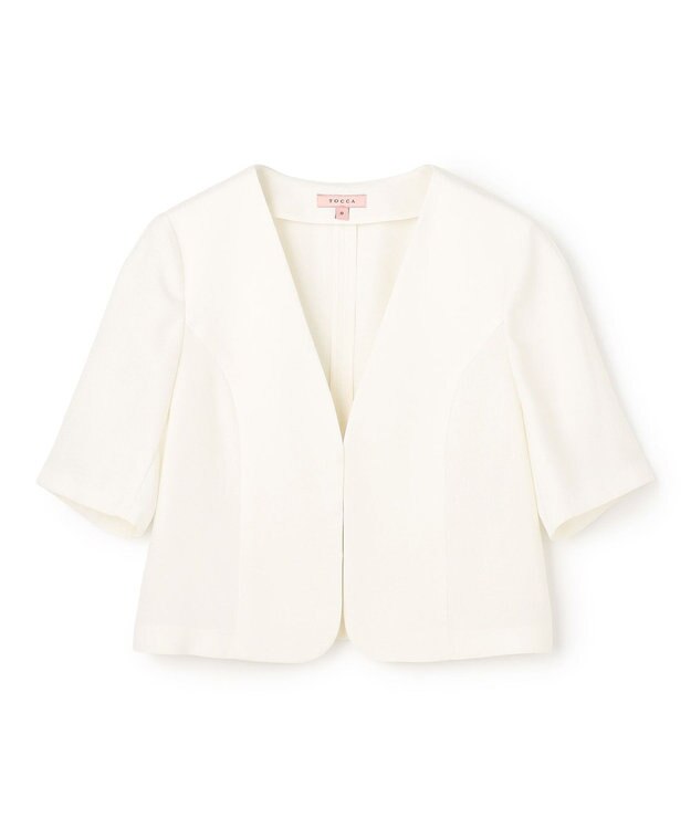 TOCCA 【松木育未さん着用】BRIGHT BREEZE 半袖ショートジャケット アイボリー系