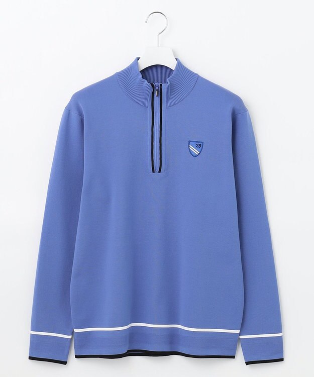 23区GOLF 【MEN】ハーフジップ ニットソー サックスブルー系