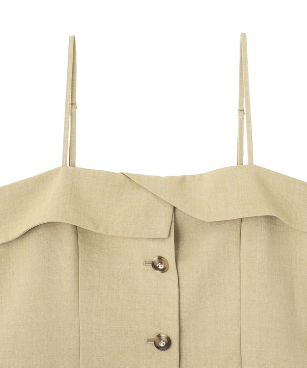 earth music&ecology 【セットアップ対応】フラップボタンビスチェ Light Beige