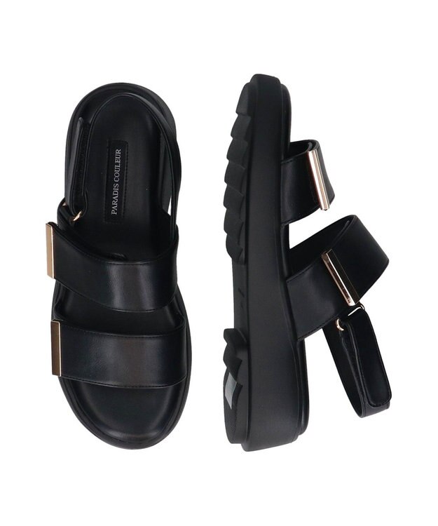 Bridget Birkin 【PARADIS COULEUR】厚底ベルクロサンダル ブラック