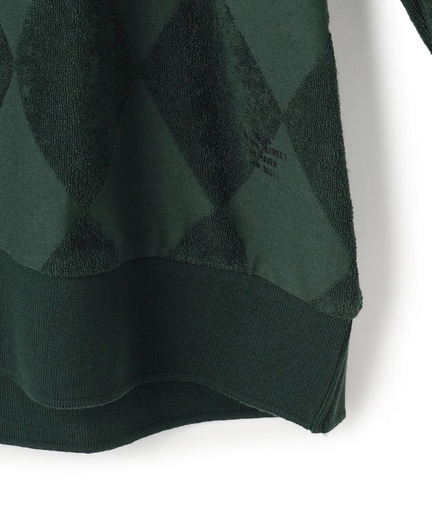 J.PRESS MEN アーガイルワントーンリンクス ロングスリーブ Tシャツ グリーン系