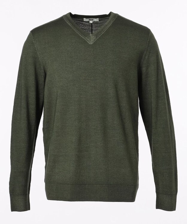 JOSEPH ABBOUD ビンテージガーメントダイ　Vネックニット カーキ系