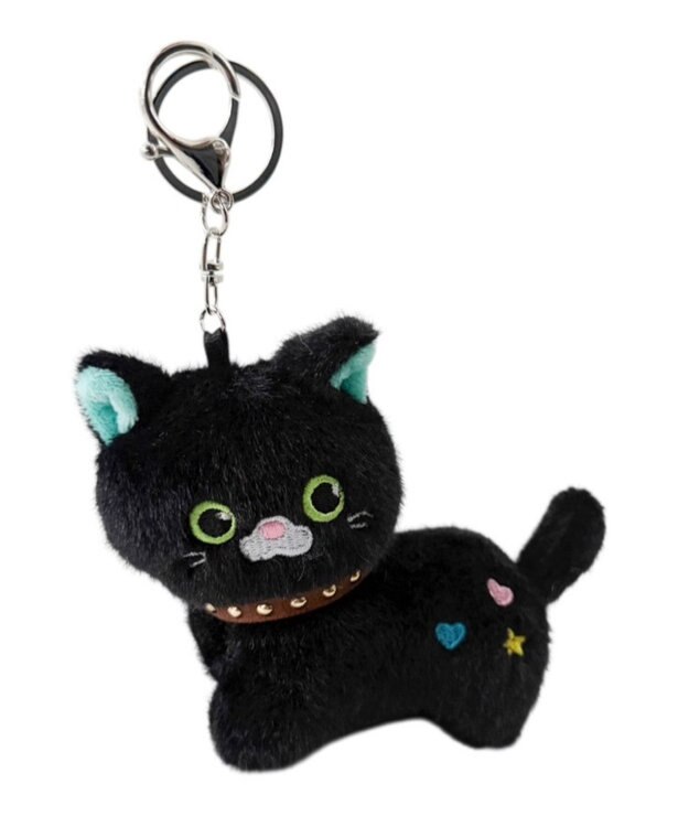 WEGO ネックレスねこちゃんぬいぐるみキーホルダー ブラック