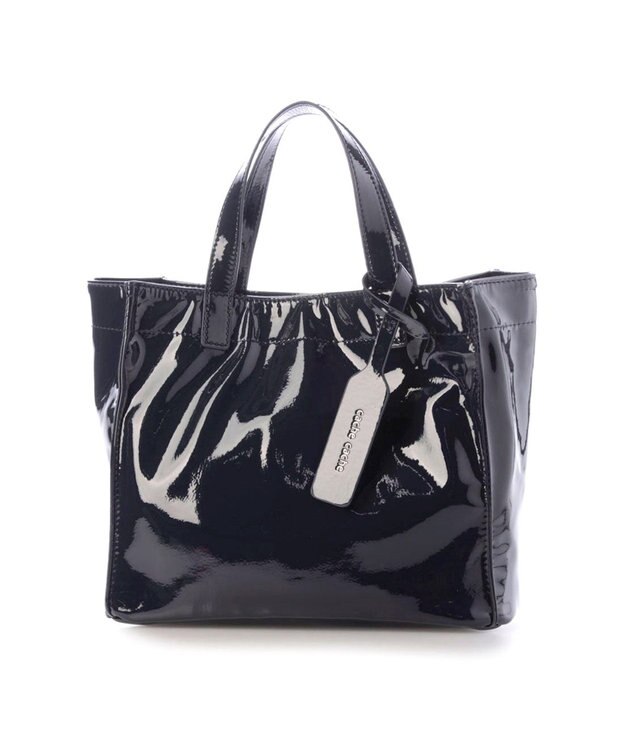 UNBILLION カシュカシュ cachecache / ソフトエナメルスクエア手提げトートS ダークネイビー