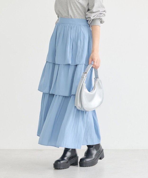 earth music&ecology ティアードスカート Blue