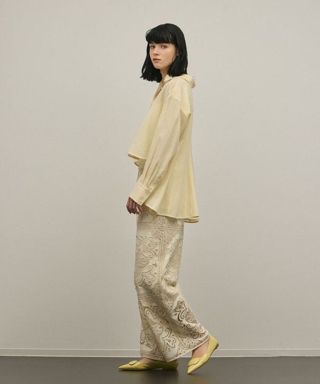 GRACE CONTINENTAL バックフレアシャツ イエロー