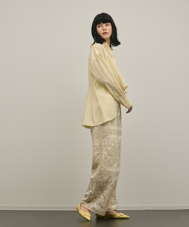 GRACE CONTINENTAL バックフレアシャツ イエロー