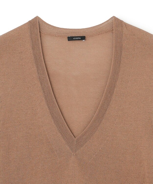JOSEPH リファインド コットンシルク　ロングスリーブニット Frozen Mocha