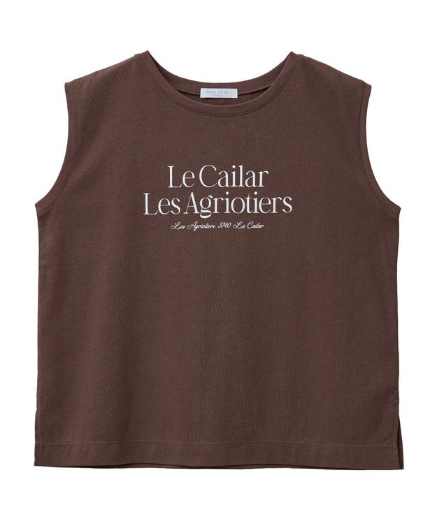 Green Parks ノースリーブフェミニンロゴプルオーバー Brown