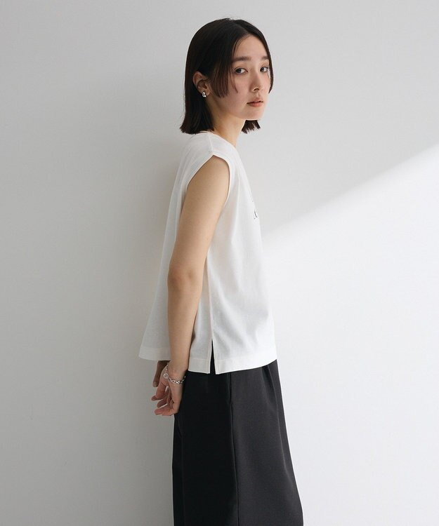 Green Parks ノースリーブフェミニンロゴプルオーバー Off White