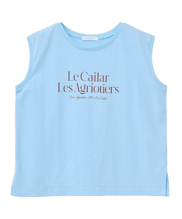 Green Parks ノースリーブフェミニンロゴプルオーバー Blue