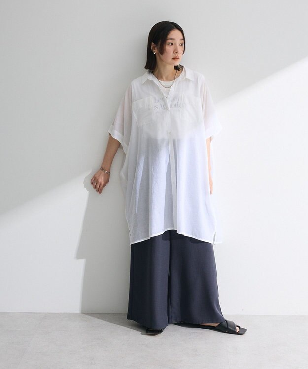 Green Parks ノースリーブフェミニンロゴプルオーバー Off White