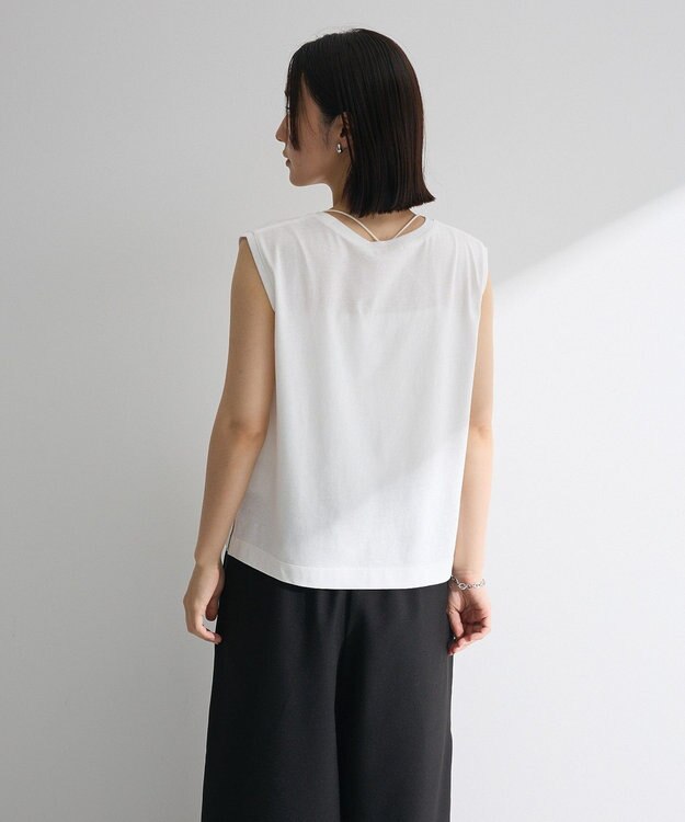 Green Parks ノースリーブフェミニンロゴプルオーバー Off White