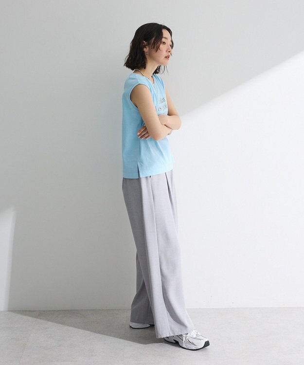 Green Parks ノースリーブフェミニンロゴプルオーバー Blue